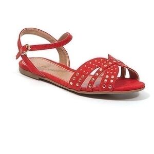 SUZANA SANTOS Red Halsey studded sandals